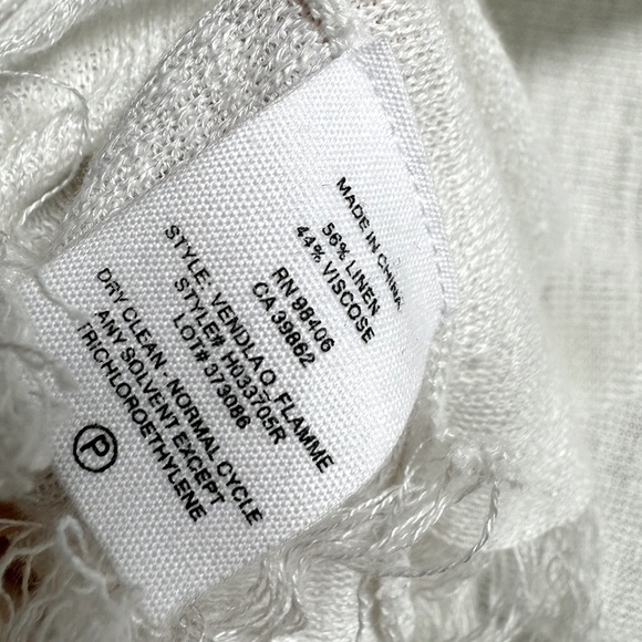 Theory White Fringe Hem Tank Top Size L - Picture 5 of 5